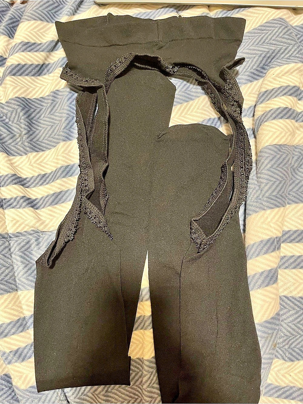 Black Lace Trim Tights